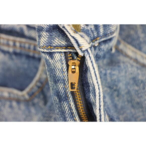 80s Vintage Bonjour Acid Wash Rocker Rock Grunge High Waisted Mom Denim Jeans 29 - Picture 3 of 5